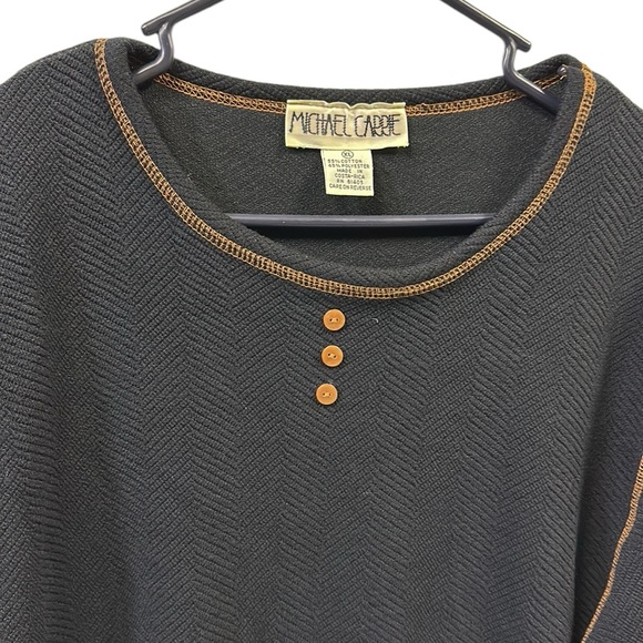Michael Carrie Black and Tan Jersey 3 Quarter Sleeve Tunic Top Womens XL - Picture 5 of 9